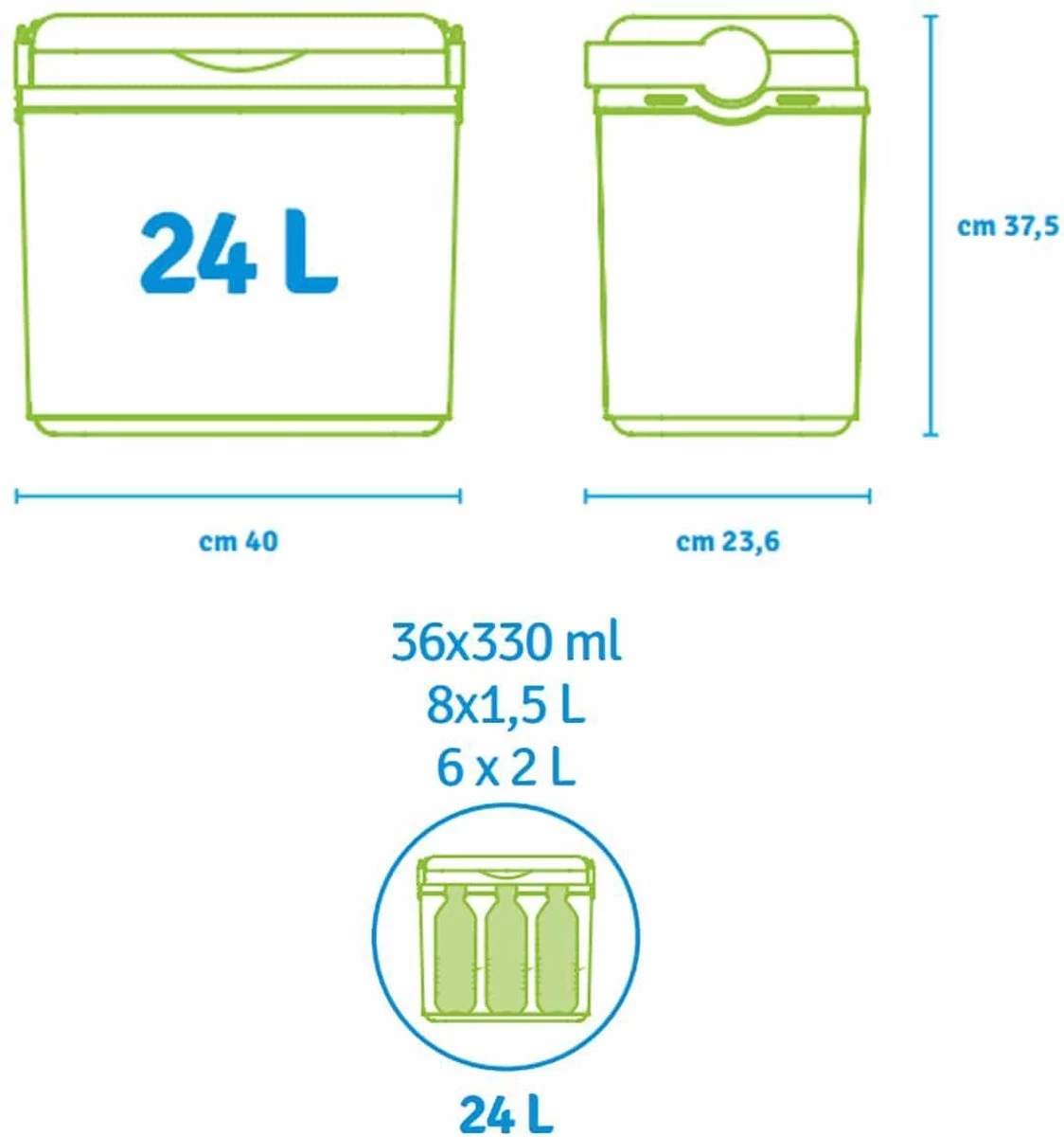 Norlander Koelbox Deluxe - 24 Liter - 40 X 23,6 X 37,5cm - Zwart - Afbeelding 4