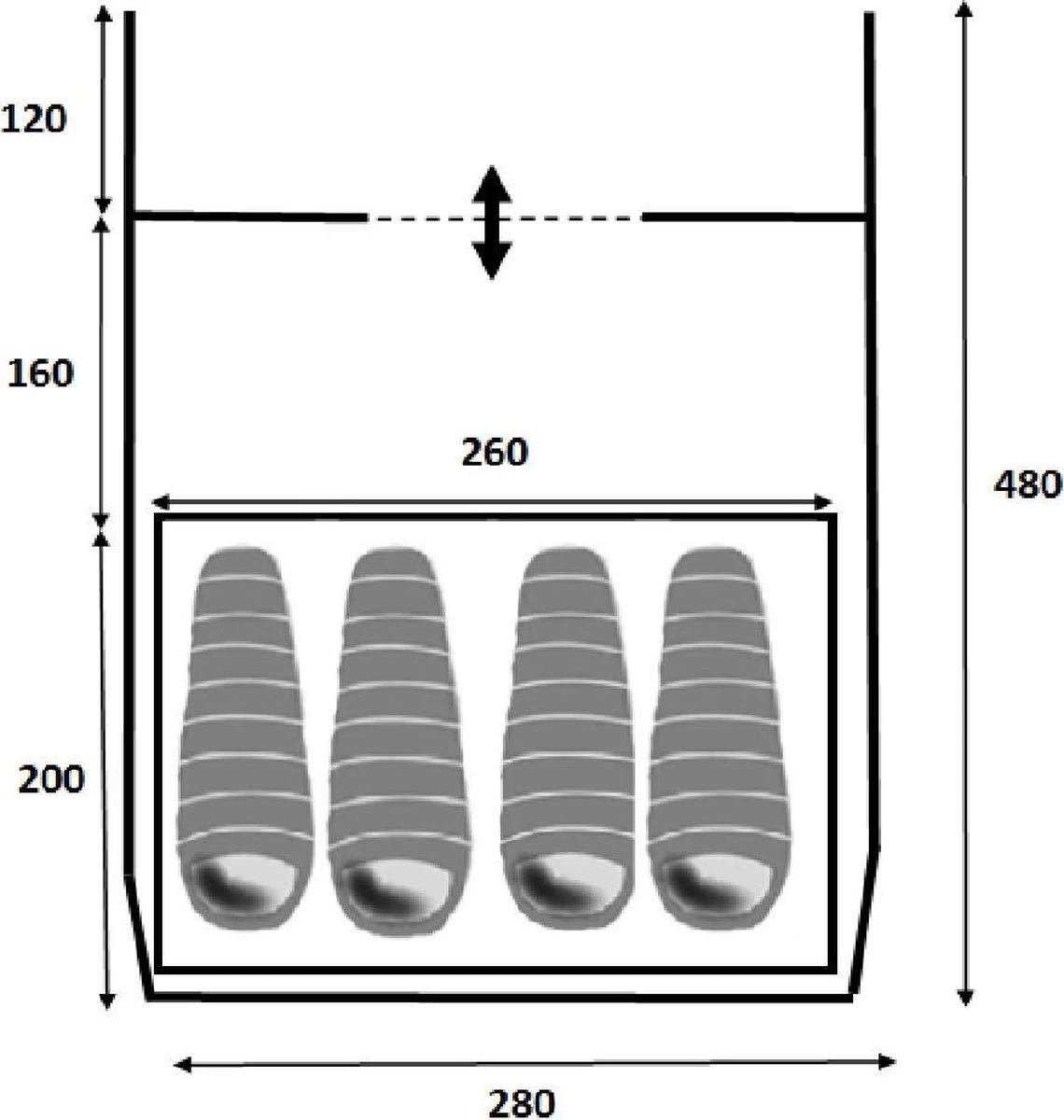 Redwood Zephyr 280 PO - Tent 4-persoons - Tunnel Tent - Grijs - Afbeelding 7
