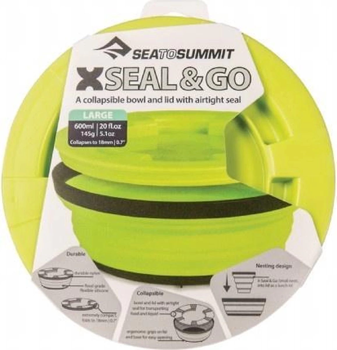 Sea To Summit X-Seal & Go Campingservies Inklapbaar - Schaal - Large - Lime - Afbeelding 4