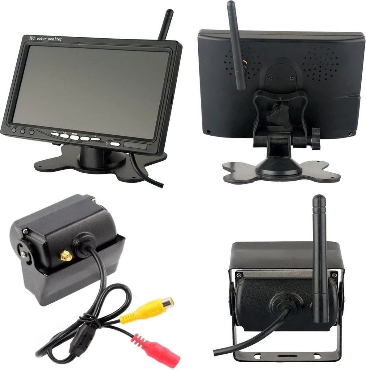 Strex Achteruitrijcamera Set Draadloos - 7" Scherm - 18LED Nachtzicht 15m - IP67 Waterdicht - Achteruitrij Camera - Geschikt Voor Auto/ Camper / Caravan / Vrachtwagen / Landbouw / Boot / Tractor