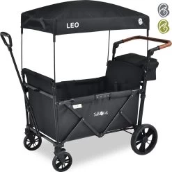 FableKids LEO X2 Lite Opvouwbare Handkar Met Dak Onyx Zwart