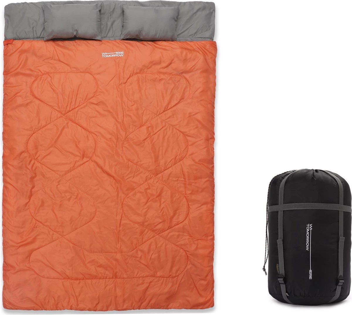 Where Tomorrow Double Slaapzak 220 X 150 Cm Diverse Kleuren - Oranje