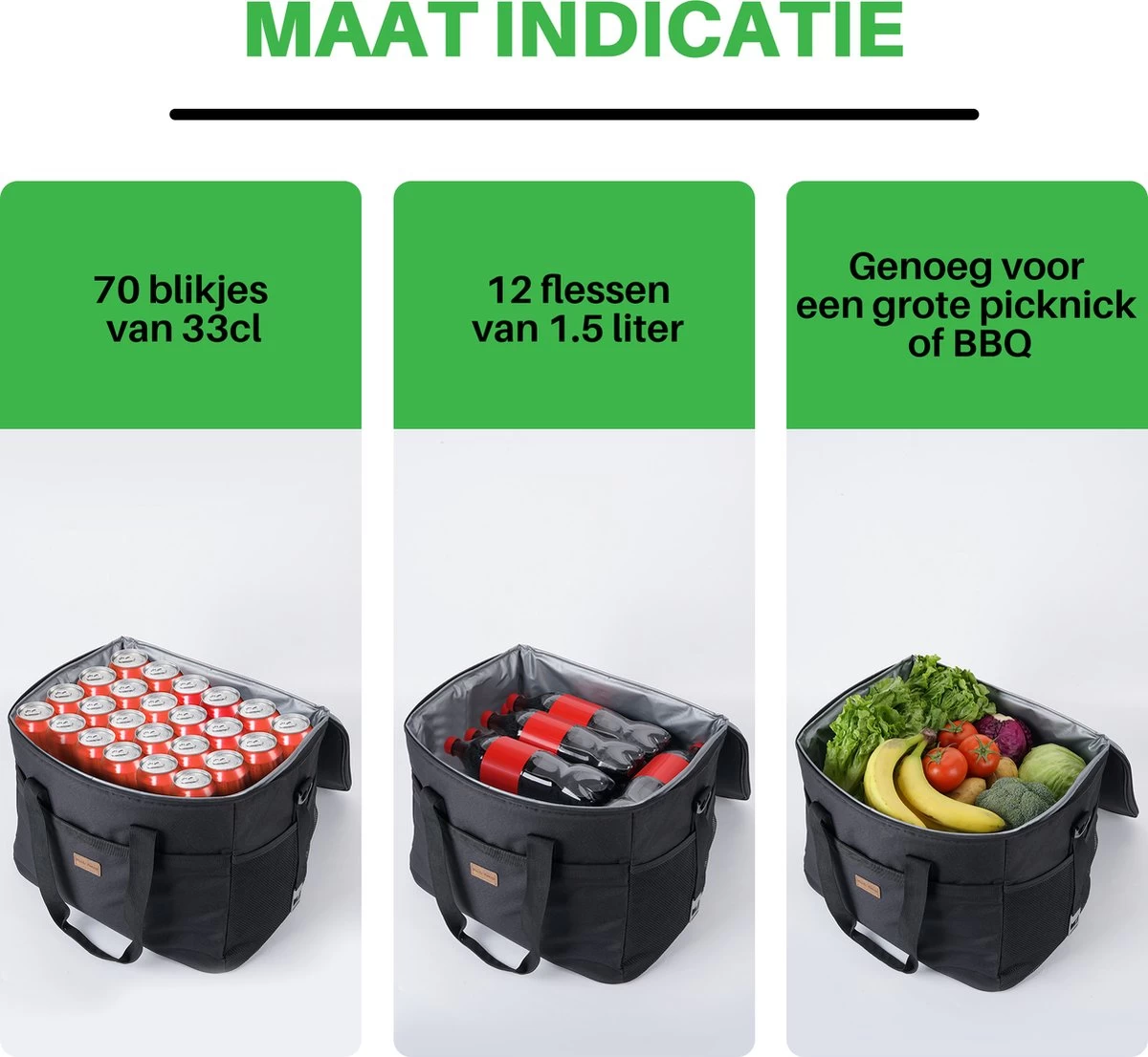 Packaway 4 Laags Geïsoleerde Koeltas - Lunchtas 40 Liter - Zwart - Afbeelding 5