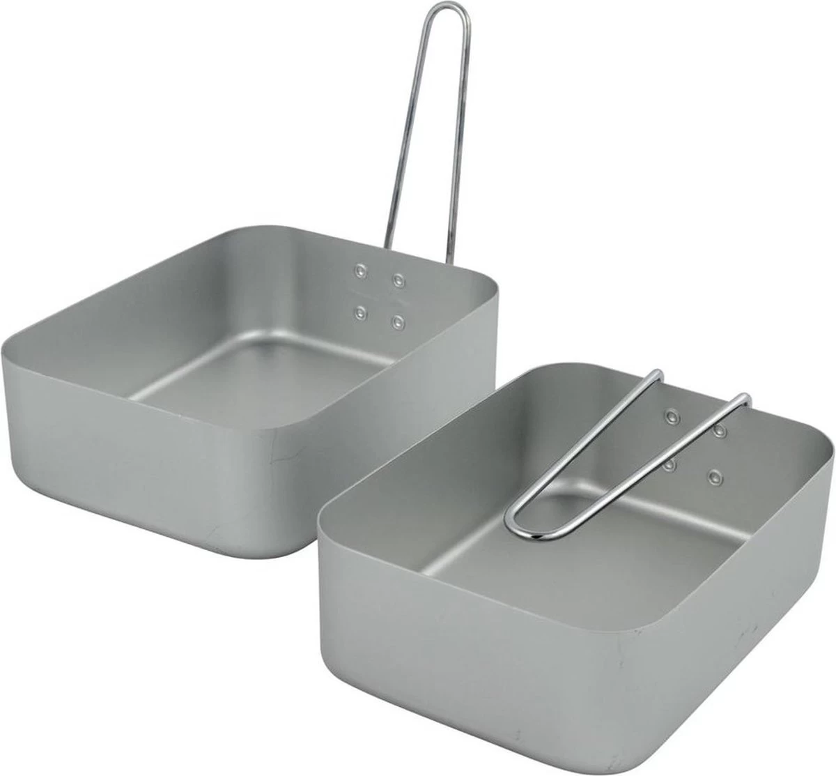 Camping Pannenset - Mess Tin - 2-Delig - Aluminium - Gamelle - Outdoor Cooking - Afbeelding 2