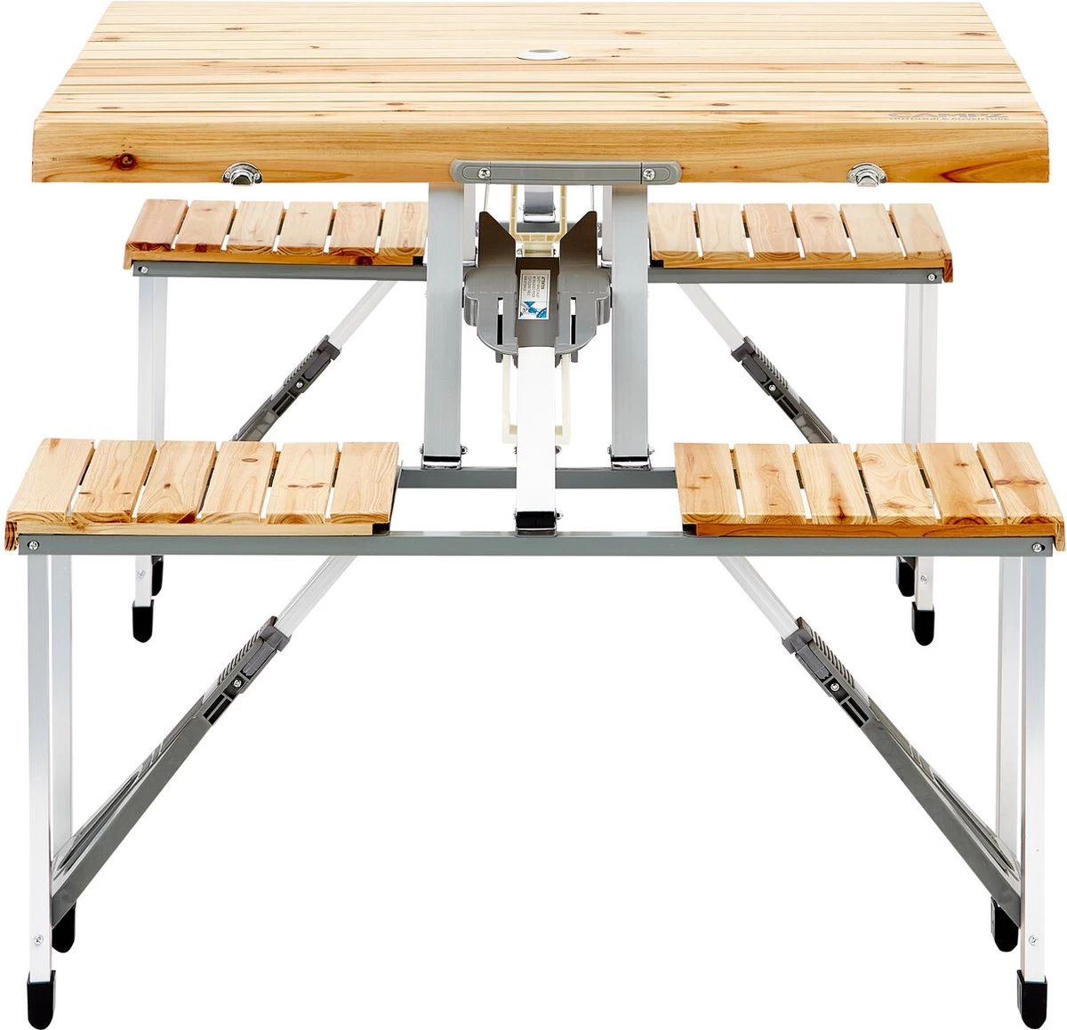 CAMPZ Fir Wood Picknicktafel, Bruin/grijs - Afbeelding 3