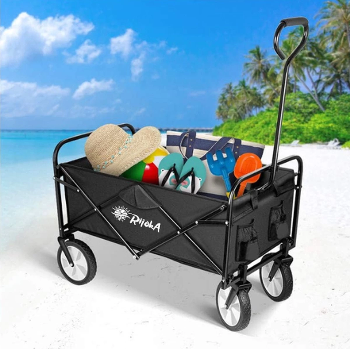 Rijoka Opvouwbare Bolderkar/Bolderwagen | Zwart - Afbeelding 8