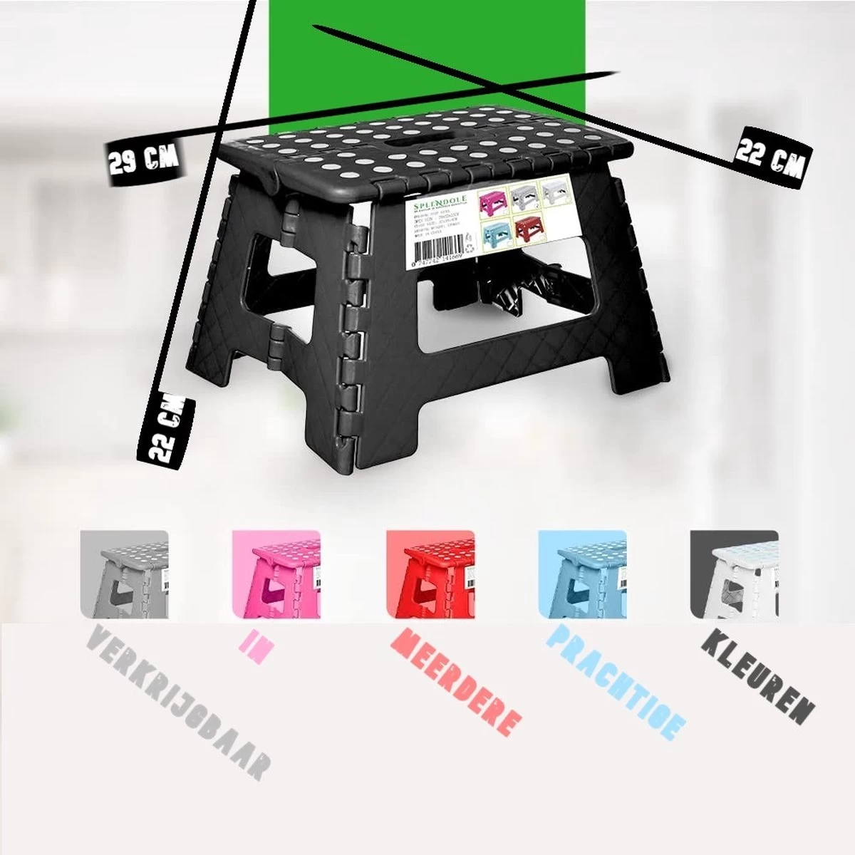 Splendole Opstapje Inklapbaar Caravanopstapje - Opvouwbaar - 100 Kg - Rode Krukje - Afbeelding 2