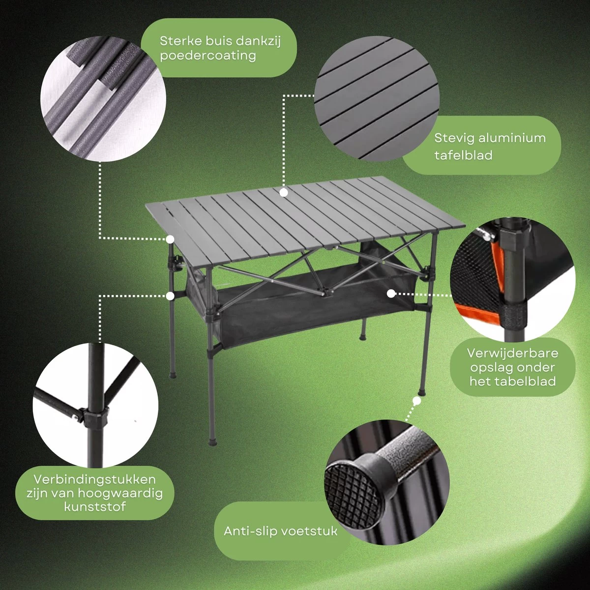Campingtafel Inklapbaar En Opvouwbaar - Kampeertafel - Lichtgewicht Hittebestendig - Afbeelding 3