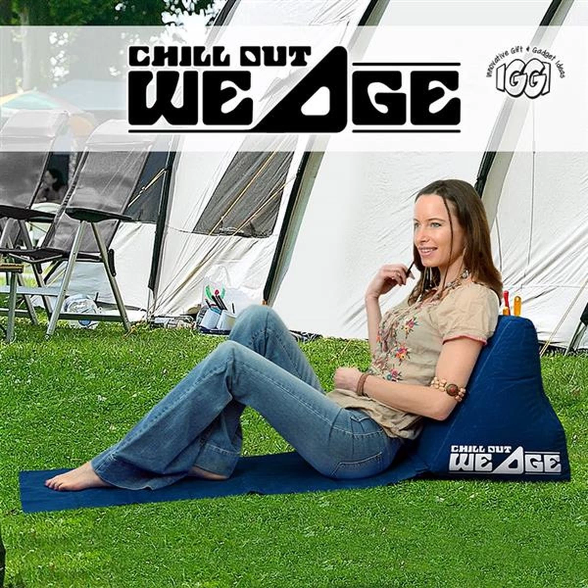CKB LTD - Chill Out - Luchtbed - Campingstoel - Wedge Opblaasbare Ligstoel - Blauw Strandstoel 1 Persoons Volwassen Luchtbedden Kampeerstoel Vouwstoel Stoel Slaapmatje Slaapmatten Opvouwbaar Volwassenen Tuinstoel Opblaasstoel Kampeerstoelen Lucht - Afbeelding 4