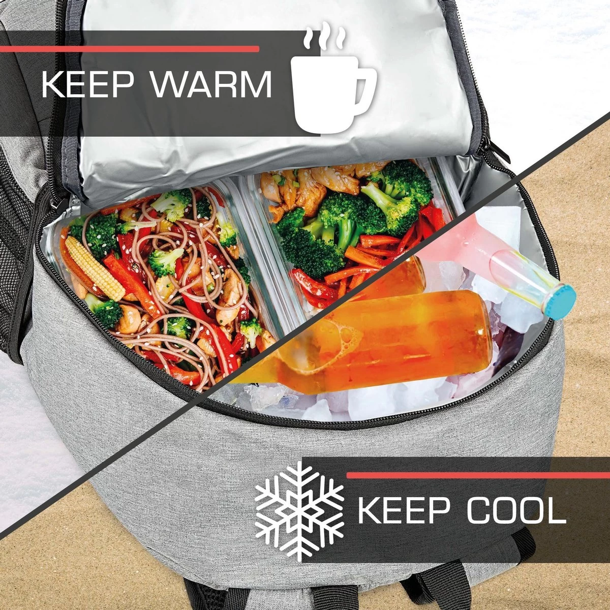 Bomoe Koeltas Rugzak IceBreezer KR45 Koelrugzak Grijs 45x19x33 Cm - 25 Liter - Afbeelding 9