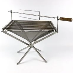 Firekorf + Grill + Spit : Opvouwbare Vuurkorf / Vuurschaal Met Rooster En Spit - Draagbare BBQ - Opbergtas - Kampeer Grill - Kookset