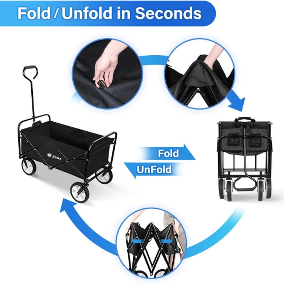 Rijoka Opvouwbare Bolderkar/Bolderwagen Rood - Afbeelding 4