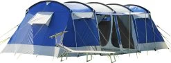 Skandika Montana 8 Tent – Tunneltenten – 8 Persoons Tent – Campingtent – 200 Cm Stahoogte – 2-4 Slaapcabines - Muggengaas – Familietent – 4 Ingangen – 700 X 310 X 200 Cm (L X B X H) - 5000 Mm Waterkolom – Outdoor, Camping – Kamperen – Blauw