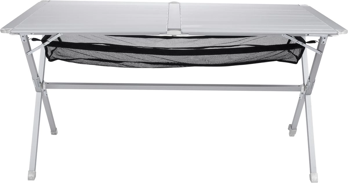 Campart Campingtafel XL TA-0806 - Opvouwbaar, Lichtgewicht En Met Verstelbare Poten - Kampeertafel Inklapbaar Inclusief Opbergtas - 140 X 80 X 70 Cm - Wit - Afbeelding 2