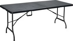 ERRO Vouwtafel - Houtlook - 180x74cm - Zwart
