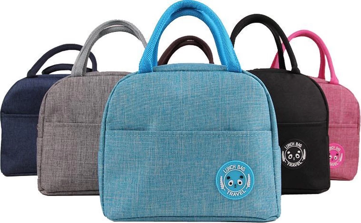 Koeltas - Lunchtas - Volwassenen En Kinderen - Compact & Handig: Zomer - Picknick -School - Lunch - Werk - Klassiek Zwart - Afbeelding 6