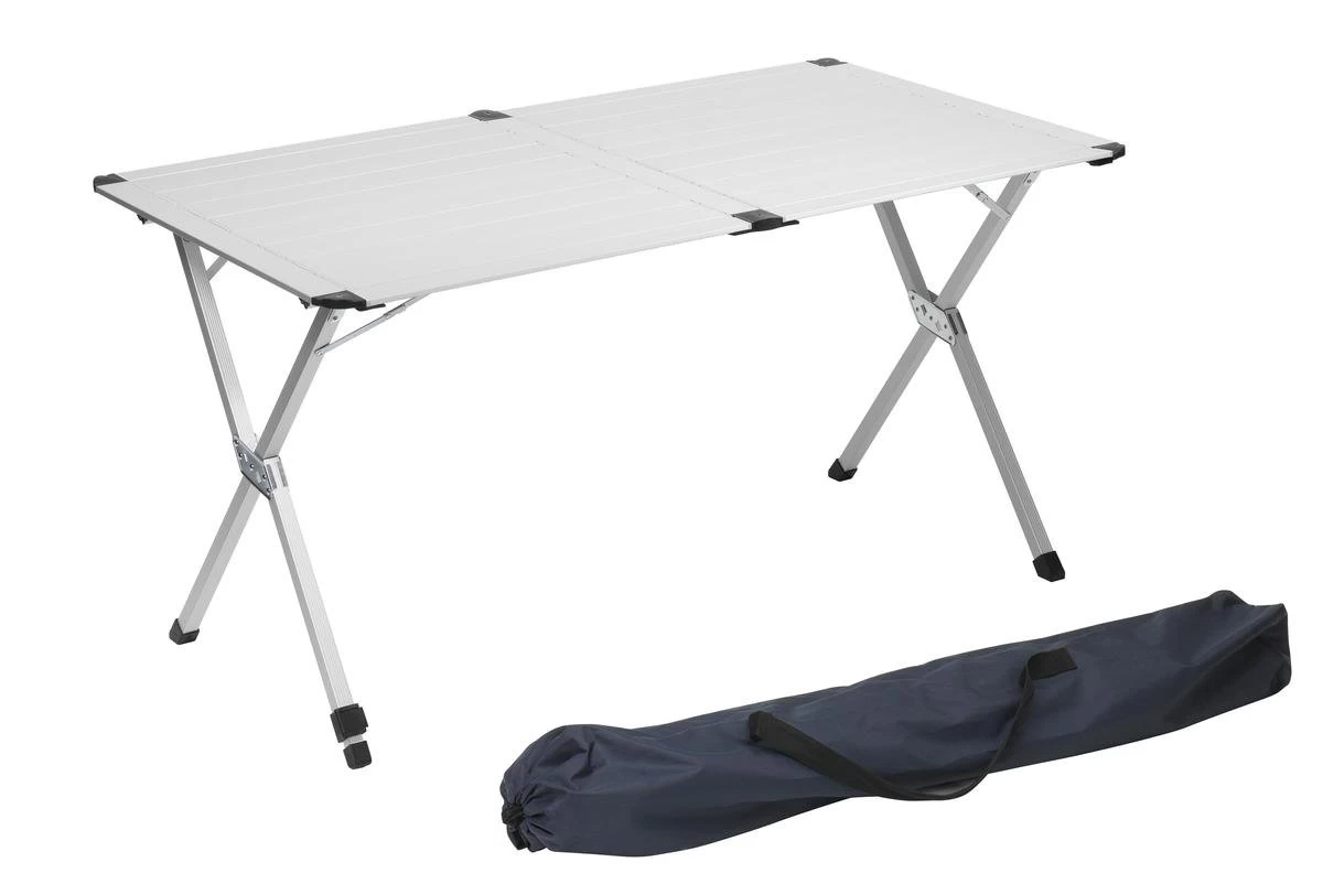 Campart Campingtafel XL TA-0806 - Opvouwbaar, Lichtgewicht En Met Verstelbare Poten - Kampeertafel Inklapbaar Inclusief Opbergtas - 140 X 80 X 70 Cm - Wit - Afbeelding 12