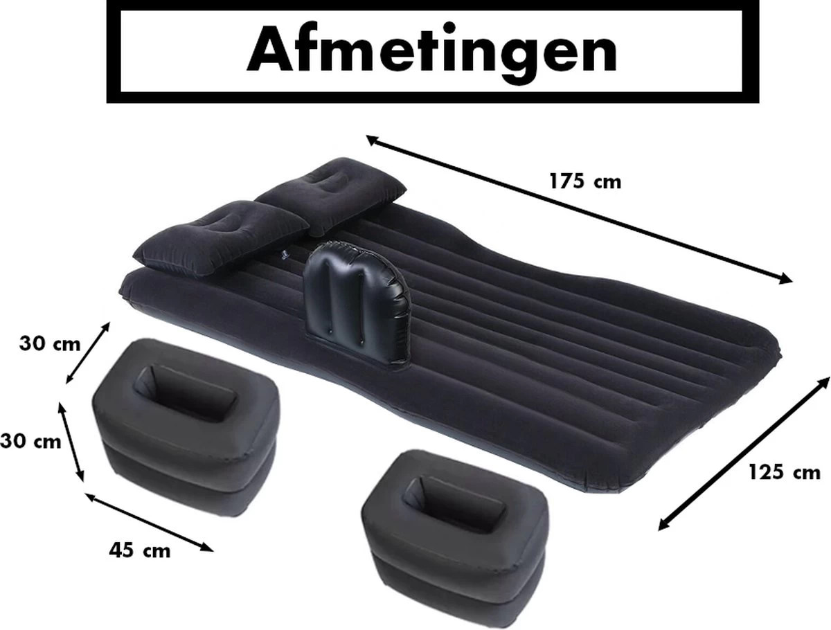 Auto Luchtbed - Auto Bed - Auto Matras - Achterbank En Achterbak - 2 Persoons - Incl. Elektrische Pomp - 175 X 125 CM - Afbeelding 4