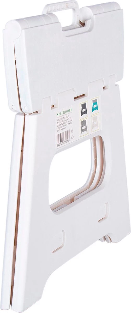 Splendole Opstapje Inklapbaar Caravanopstapje - Opvouwbaar - 120 Kg - 27 Cm Krukje Wit - Afbeelding 3