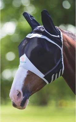Shires Vliegenmasker Ears - Zwart - Pony