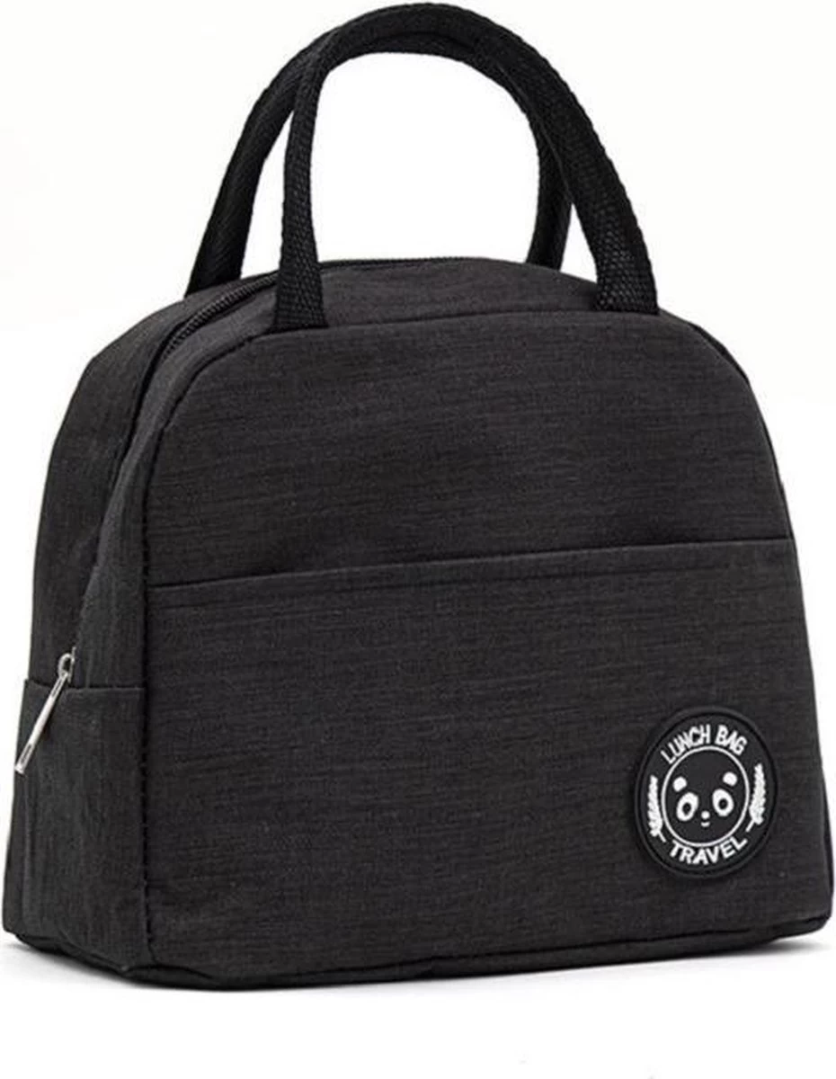 Koeltas - Lunchtas - Volwassenen En Kinderen - Compact & Handig: Zomer - Picknick -School - Lunch - Werk - Klassiek Zwart - Afbeelding 2