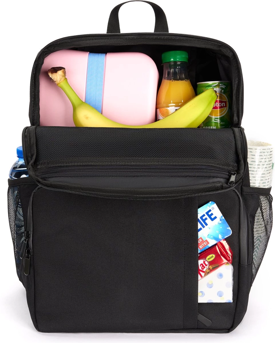 Sunflake Koeltas Rugzak (28L) - Geschikt Voor 16 Blikjes - Lunchtas Voor Dames En Heren - Zwart - Afbeelding 4