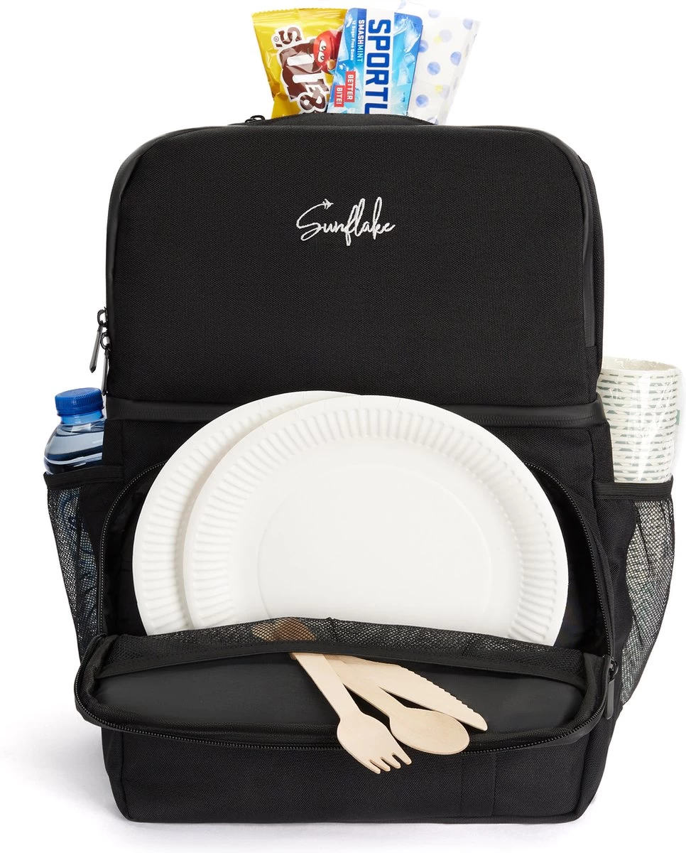 Sunflake Koeltas Rugzak (28L) - Geschikt Voor 16 Blikjes - Lunchtas Voor Dames En Heren - Zwart - Afbeelding 6